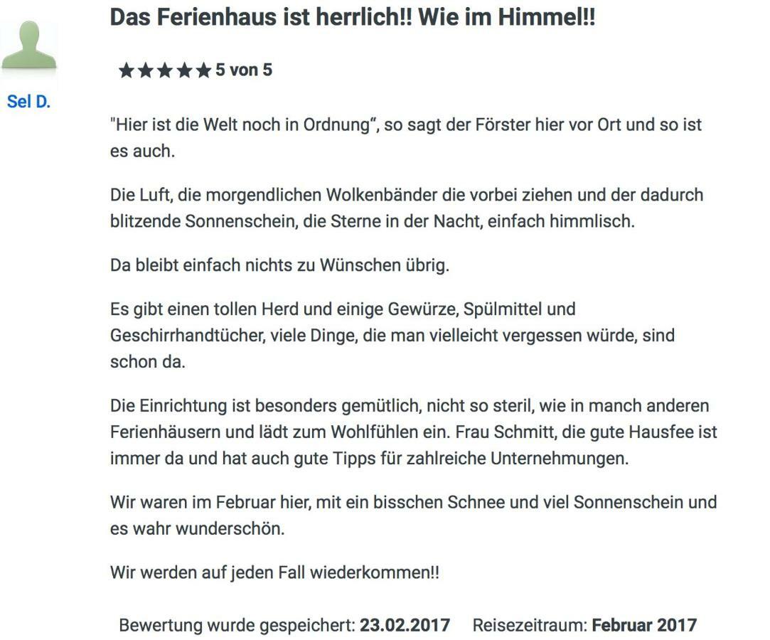 Wie Im Himmel Hatzfeld 외부 사진